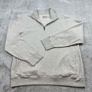 Faherty 1/4 zip high standard fleece sweater men’s size xl gray pullover long S.